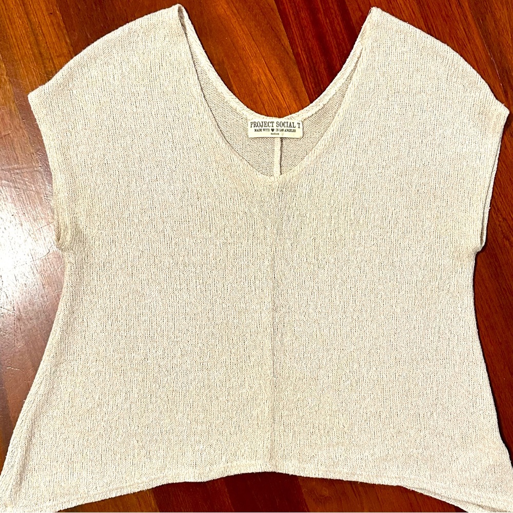 Project Social T - Bone / cream color - M - sleeveless, read description